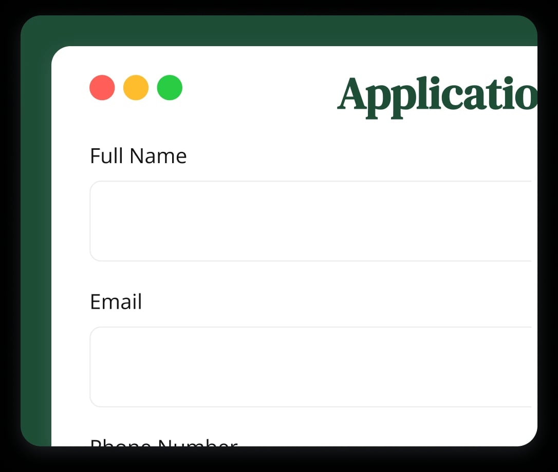Referral form application mockup